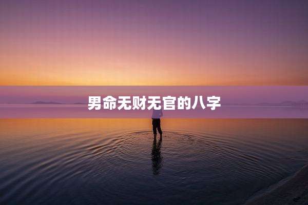 男命无财无官的八字