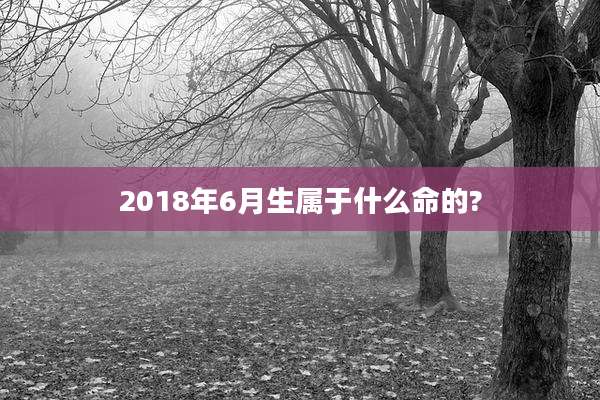 2018年6月生属于什么命的?