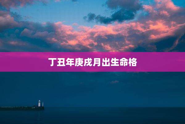 丁丑年庚戌月出生命格