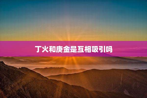 丁火和庚金是互相吸引吗