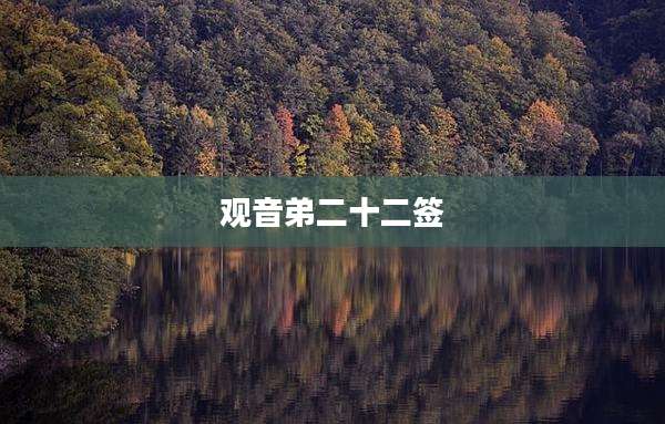 观音弟二十二签