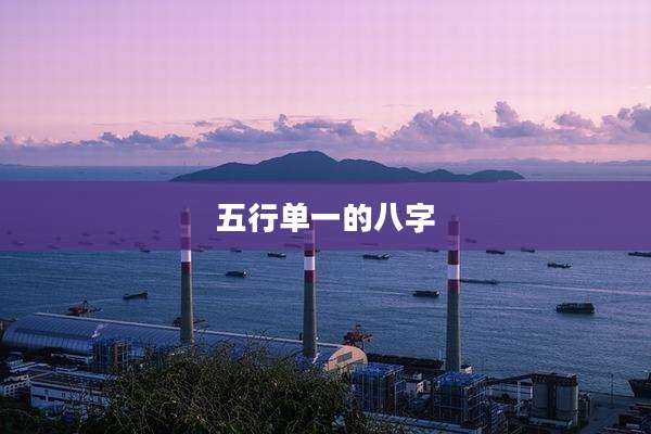 五行单一的八字