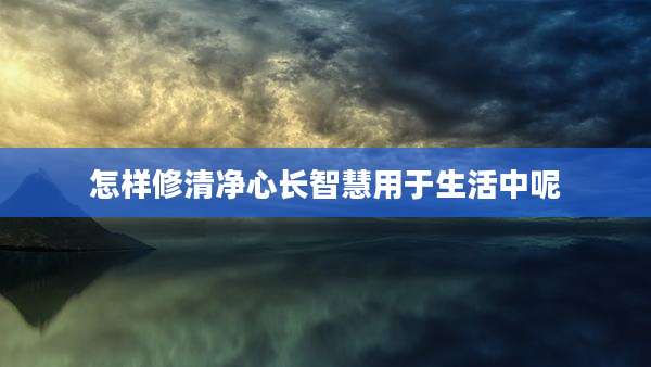 怎样修清净心长智慧用于生活中呢