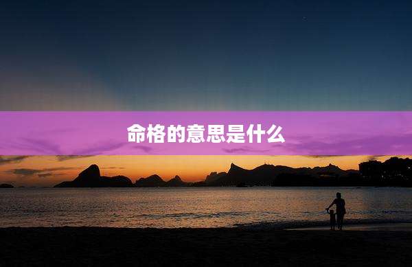 命格的意思是什么