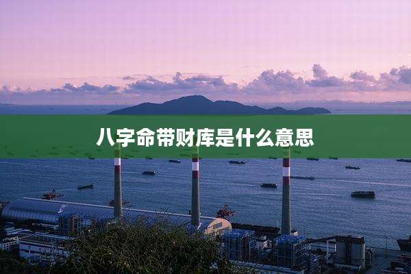 八字命带财库是什么意思
