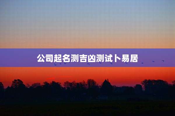 公司起名测吉凶测试卜易居