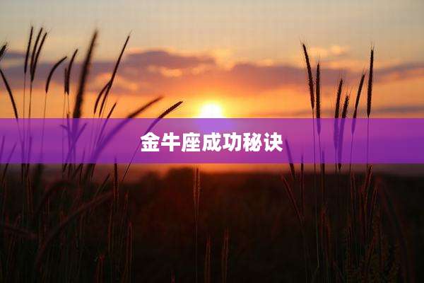 金牛座成功秘诀