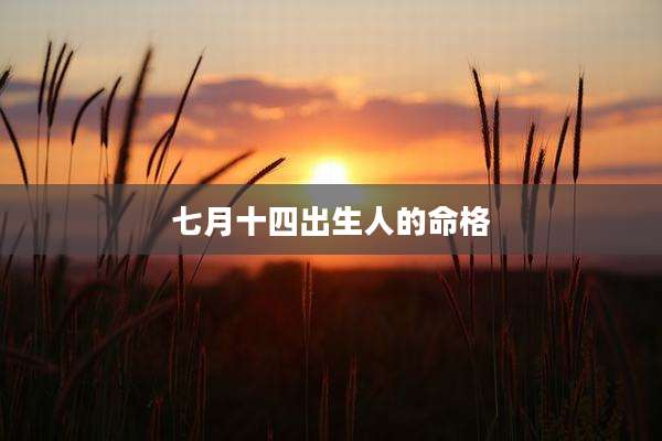 七月十四出生人的命格