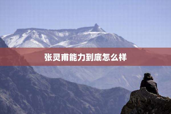 张灵甫能力到底怎么样