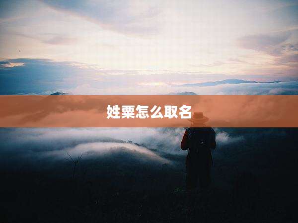 姓粟怎么取名