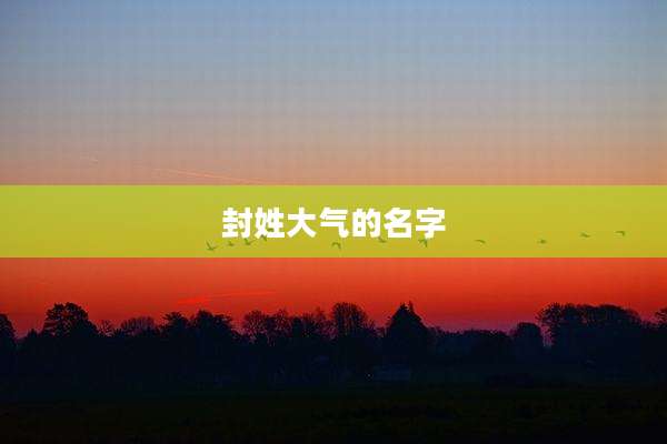 封姓大气的名字