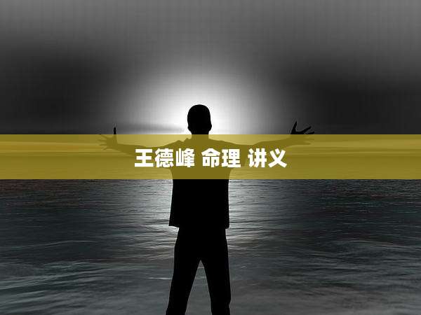 王德峰 命理 讲义