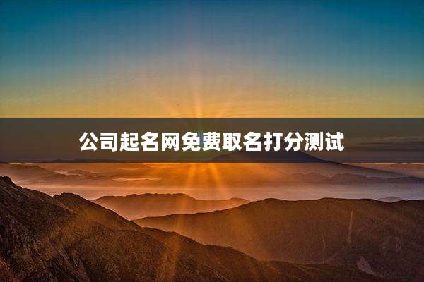 公司起名网免费取名打分测试