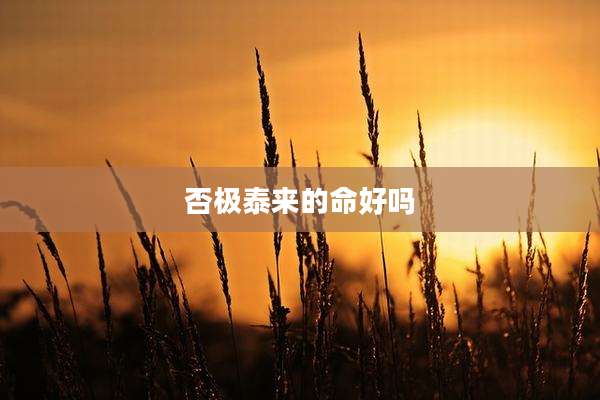 否极泰来的命好吗