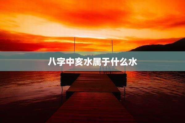 八字中亥水属于什么水
