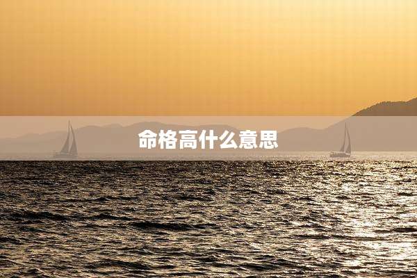 命格高什么意思