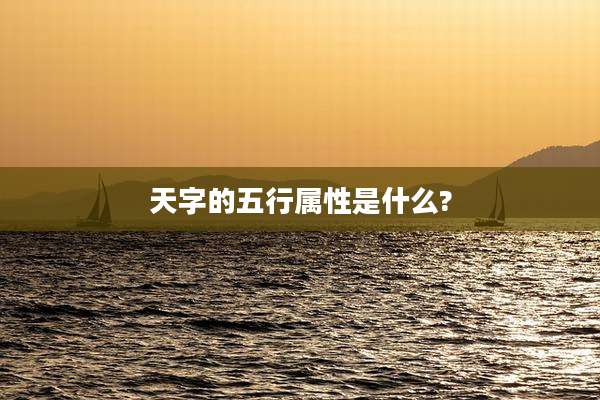 天字的五行属性是什么?