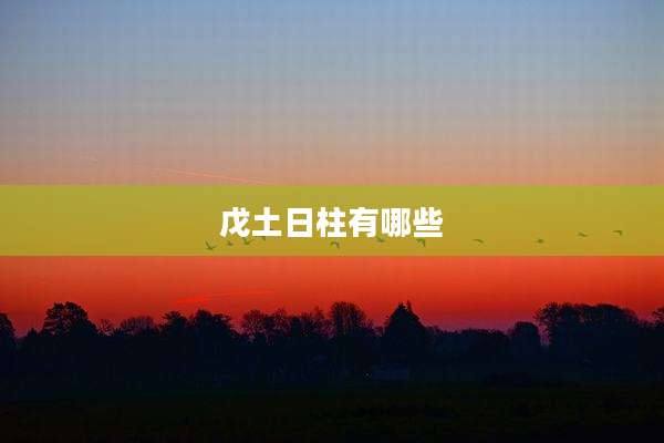 戊土日柱有哪些