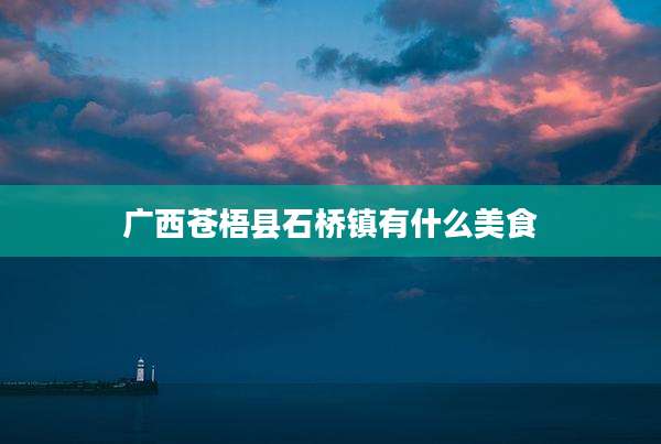 广西苍梧县石桥镇有什么美食