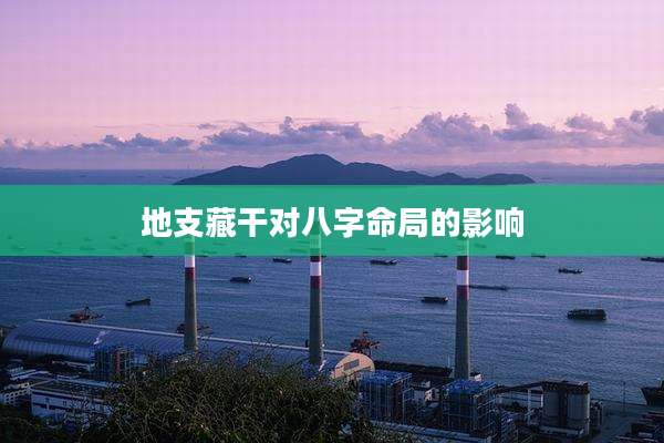 地支藏干对八字命局的影响