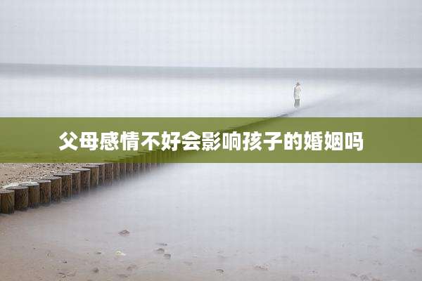 父母感情不好会影响孩子的婚姻吗