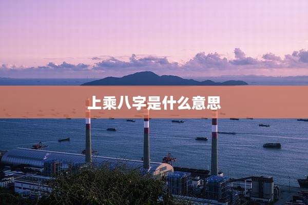 上乘八字是什么意思