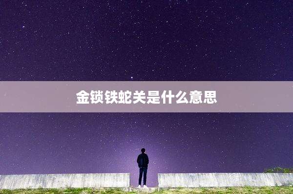 金锁铁蛇关是什么意思
