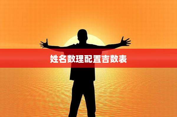 姓名数理配置吉数表