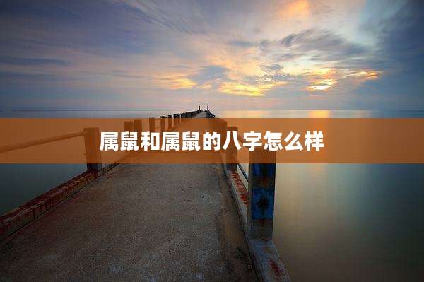 属鼠和属鼠的八字怎么样