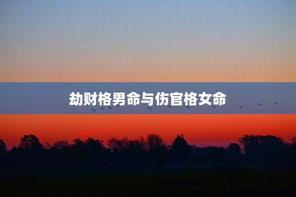 劫财格男命与伤官格女命