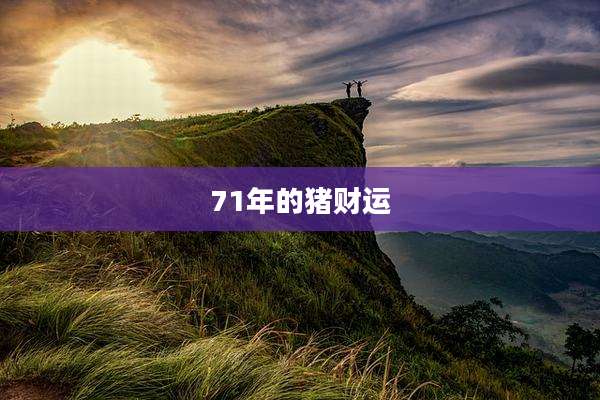 71年的猪财运