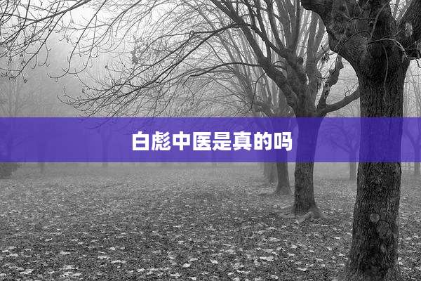 白彪中医是真的吗