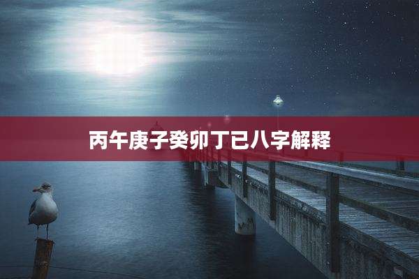 丙午庚子癸卯丁已八字解释