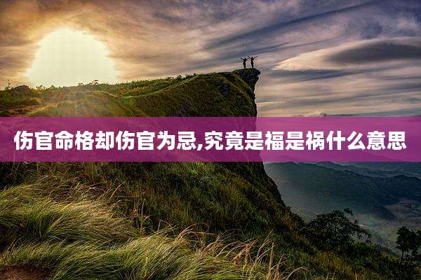 伤官命格却伤官为忌,究竟是福是祸什么意思