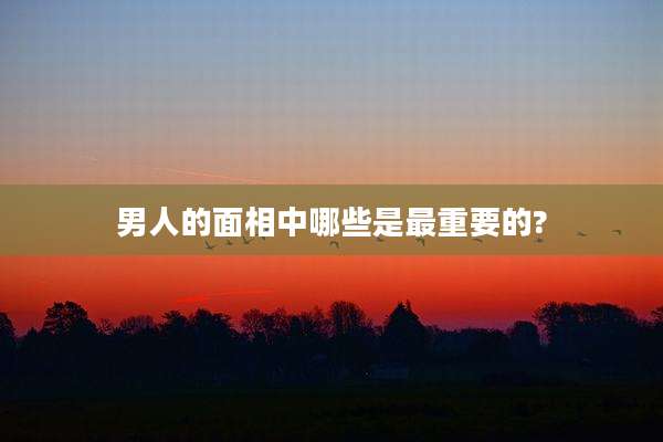 男人的面相中哪些是最重要的?