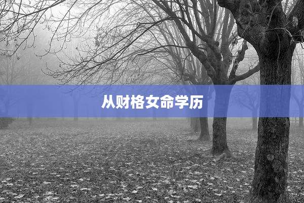 从财格女命学历