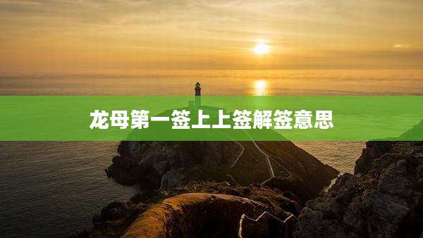 龙母第一签上上签解签意思