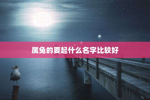属兔的要起什么名字比较好