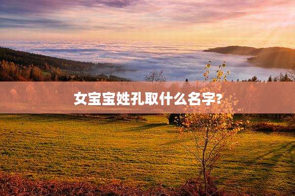 女宝宝姓孔取什么名字?
