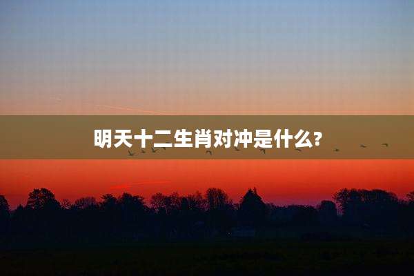 明天十二生肖对冲是什么?