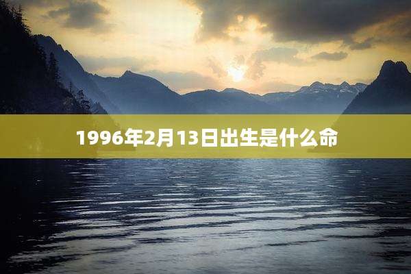 1996年2月13日出生是什么命