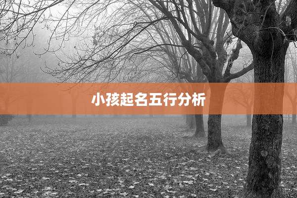 小孩起名五行分析