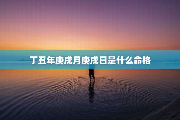 丁丑年庚戌月庚戌日是什么命格