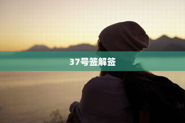 37号签解签