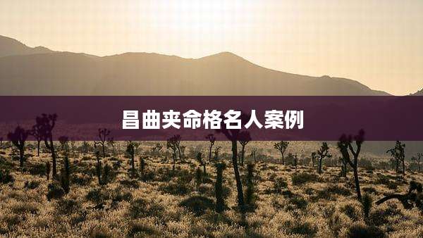 昌曲夹命格名人案例