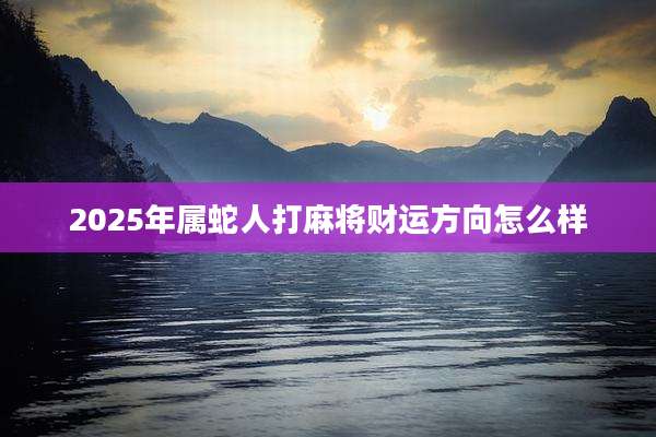 2025年属蛇人打麻将财运方向怎么样