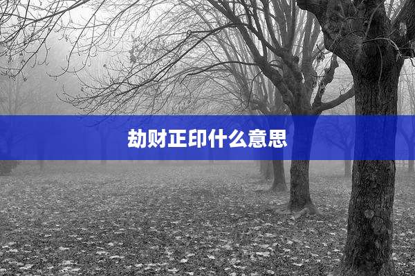 劫财正印什么意思