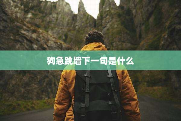 狗急跳墙下一句是什么