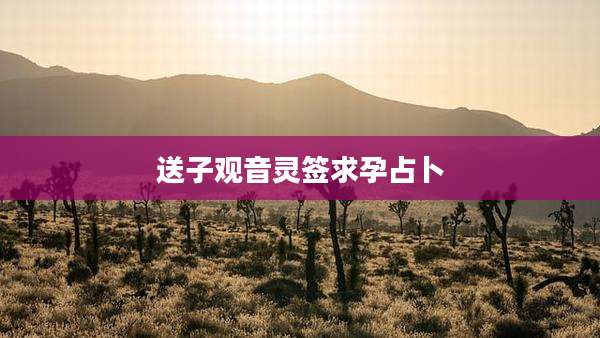 送子观音灵签求孕占卜