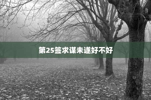 第25签求谋未遂好不好